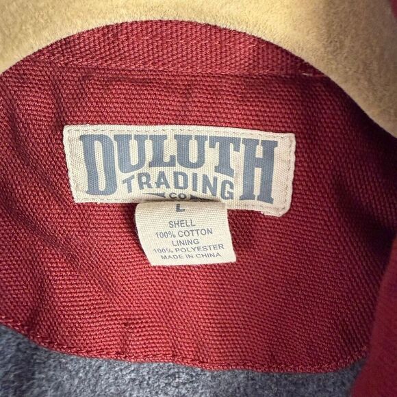 Duluth Trading Co. Men's Fleece Lined Red Clay Canvas Chore Barn Jacket Snap L - Picture 4 of 8